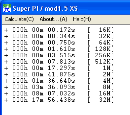 A Total SuperPI result from Intel XE6800